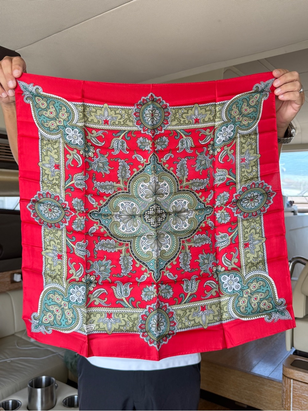 Liberty of London Red Paisley Silk Scarf